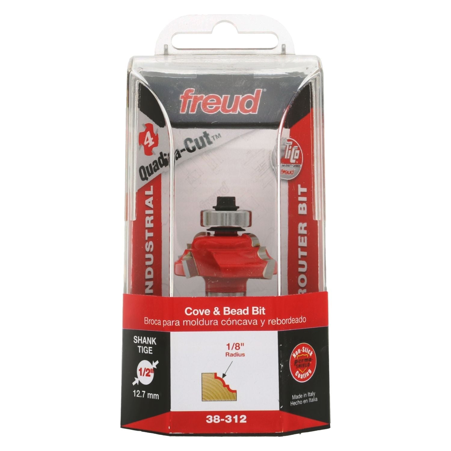 Freud 38-312 1-5/32-Inch Cove & Bead Router Bit (Quadra-Cut)