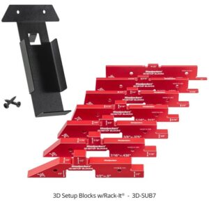 Woodpeckers 3D-SUB7 7-Piece 3D Setup Blocks Set w/ Rack-It