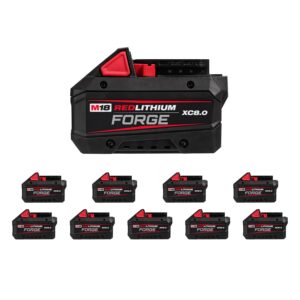 Milwaukee 48-11-1883 M18 REDLITHIUM FORGE XC 8.0Ah Battery, 10-Pack