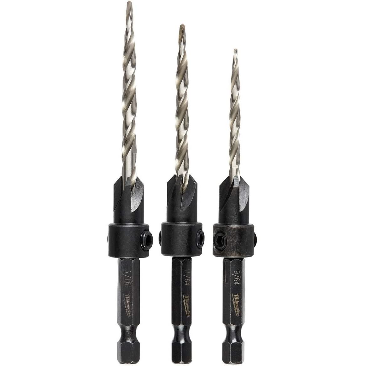 Milwaukee 48-13-5003 3-Piece #6/#8/#10 Countersink Set