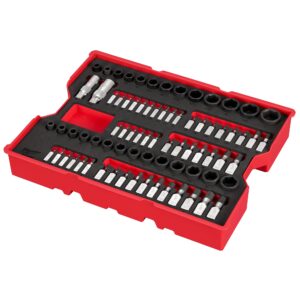 Milwaukee 77 pc. 1/4-in. & 3/8-in. Drive Metric, SAE, & Torx® Socket Set with Tray for PACKOUT Drawers (48-22-0152)