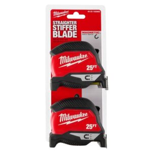 Milwaukee 48-22-1025MG 25 ft. Magnetic Tape Measure 2-Pack