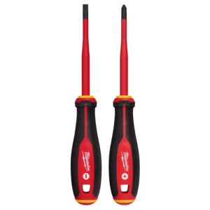 Milwaukee 48-22-2207 2pc 1000V Insulated Slim Tip Screwdriver Set