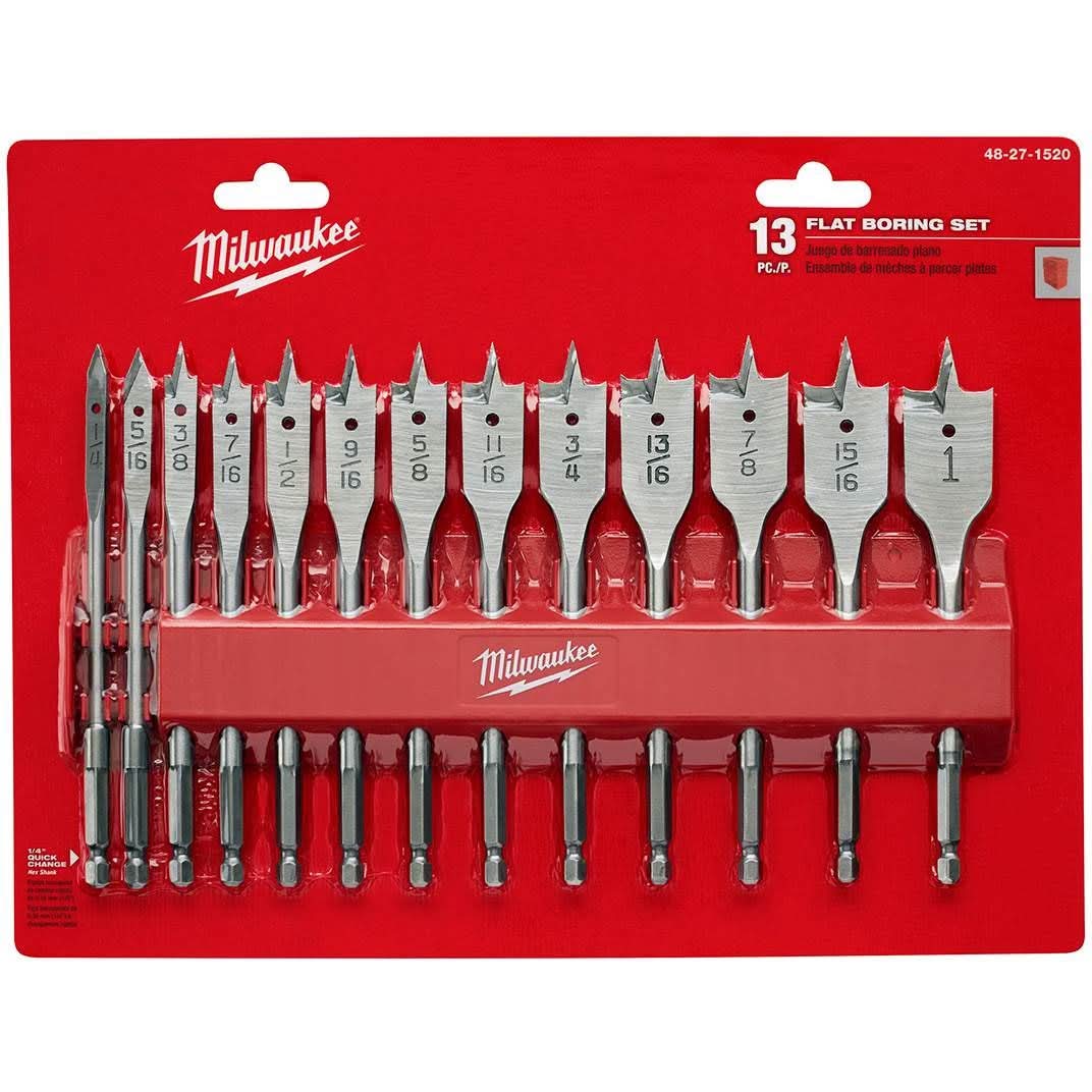 Milwaukee 48-27-1520 13-Piece Flat Boring Bit Set