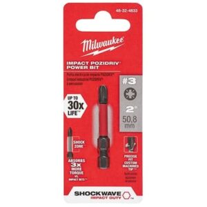 Milwaukee 48-32-4833 Shockwave 2-Inch Impact Pozidriv #3Power Bit