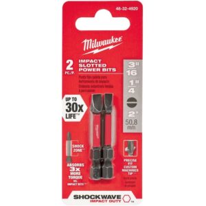 Milwaukee 48-32-4920 Shockwave 2-Inch 2-Piece Slotted Impact Bit Set