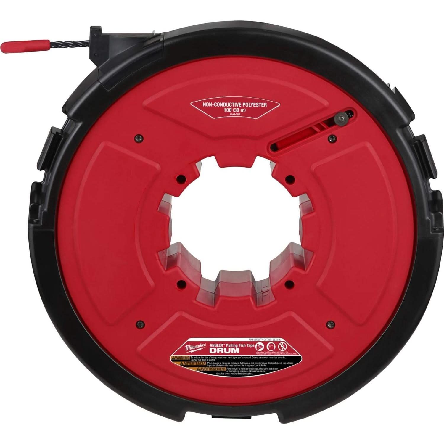 Milwaukee 48-44-5195 Angler 100' Non-Conductive Polyester Pulling Fish Tape Drum