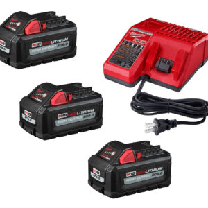 Milwaukee M18 REDLITHIUM HIGH OUTPUT XC 6.0Ah Battery 3-Pack + Charger