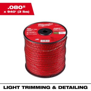 Milwaukee 49-16-2812 Twisted Trimmer Line, 0.080" x 940' (3 lb.)