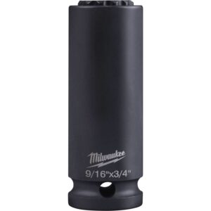 Milwaukee 49-66-5121 Shockwave Lineman's 12-Point 9/16"x3/4" 2-in-1 Socket