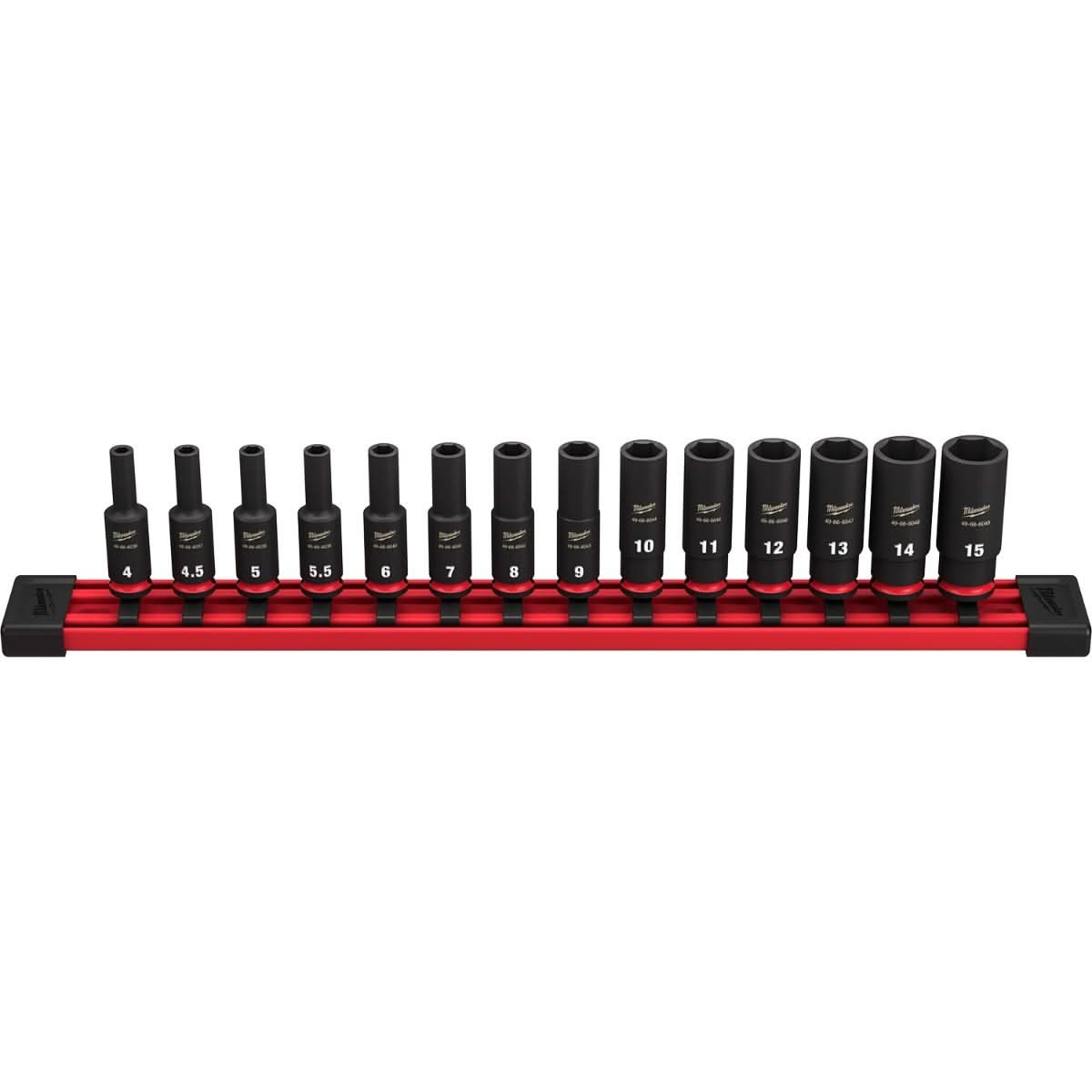 Milwaukee 49-66-7003 14-Piece SHOCKWAVE 1/4-Inch Metric Deep 6-Point Impact Duty Socket Set