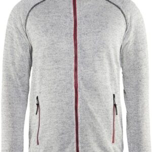 Blaklader 49652117 Knitted Jacket, Grey Melange / Red