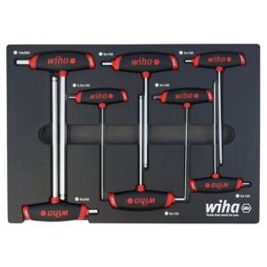 Wiha 54079 8-Piece SoftGrip Dual Drive Hex Metric T-Handle Tray Set