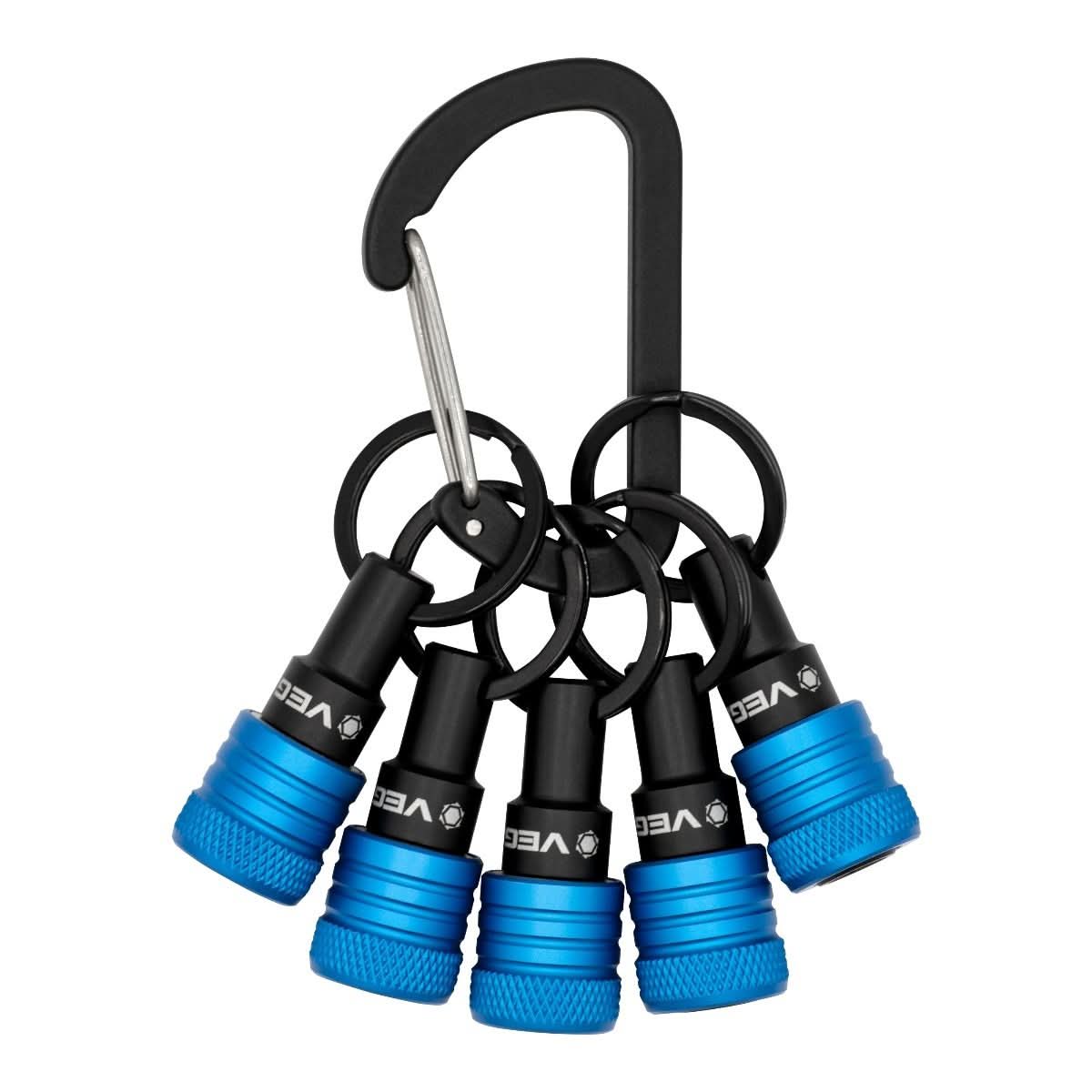 Vega 5QKCH Carabiner Keychain Bit Holder, Blue