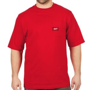 Milwaukee 601R Red Short Sleeve Heavy Duty Pocket Tee