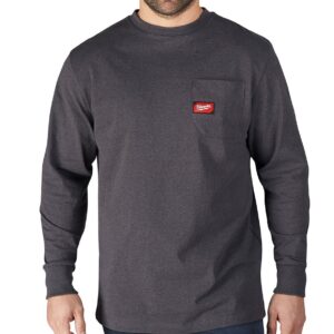 Milwaukee 602G Gray Long Sleeve Heavy Duty Pocket Tee