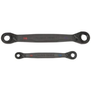 Klein Tools 68216 2-Piece 4-in-1 Ratcheting Wrench Set, SAE