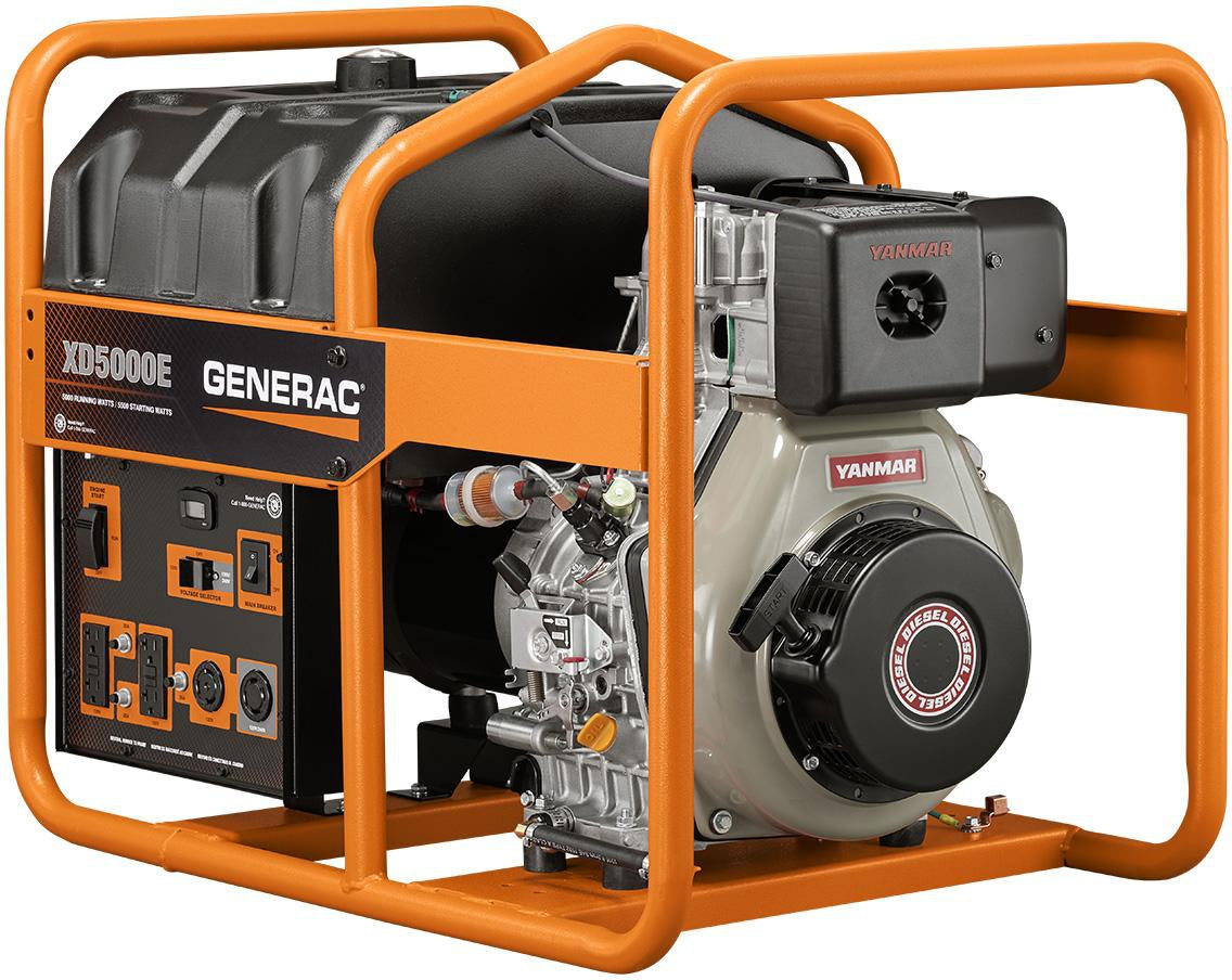 Generac 5000 Watt Electric Start Diesel Portable Generator, CARB (6864)