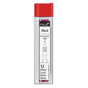 Pica Fine Dry Lead Refill, Red (12-Pack)