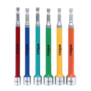 Wiha 70487 6 Piece Color Coded Magnetic Nut Setter Set, Metric
