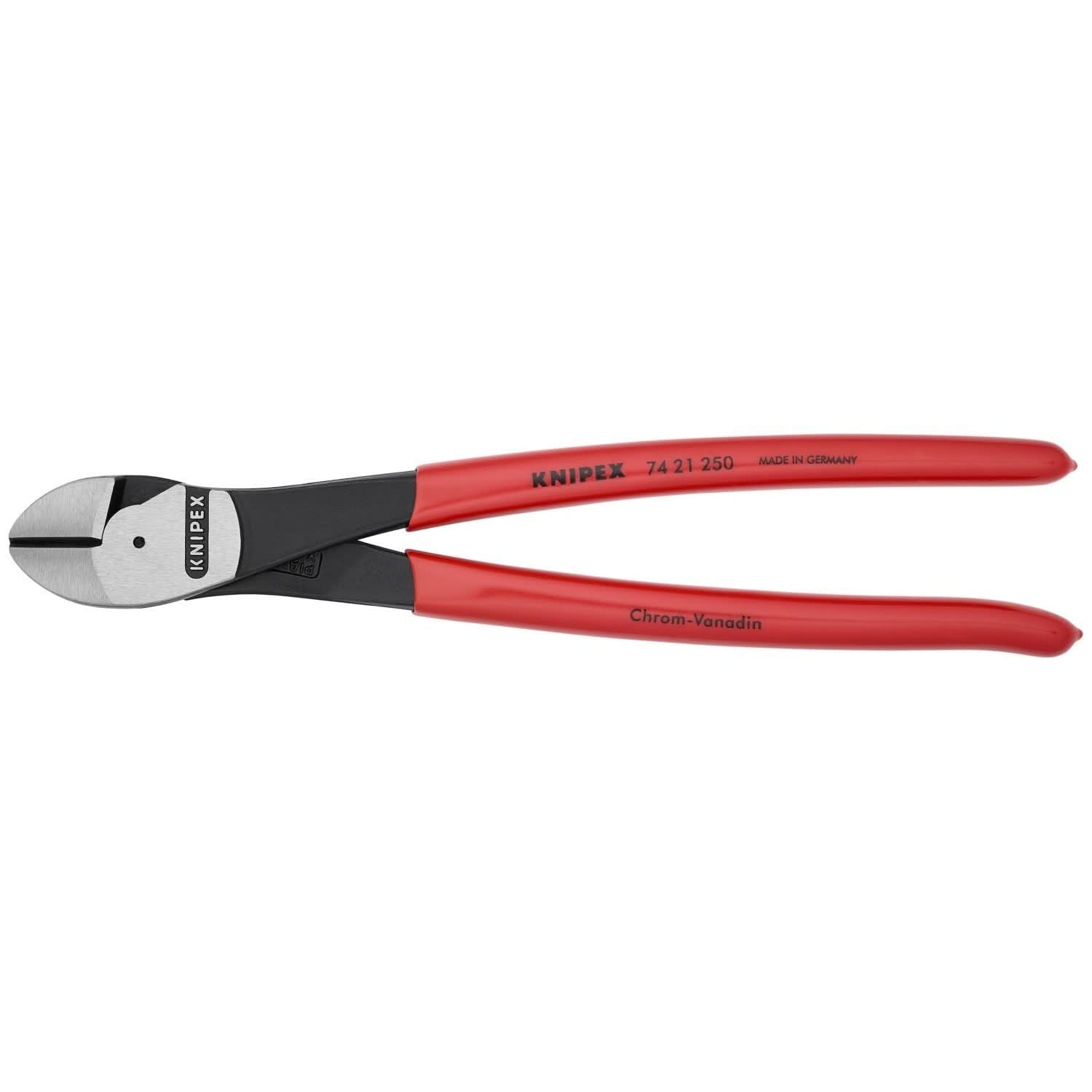 Knipex 74 21 250 High Leverage 12° Angled Diagonal Cutters
