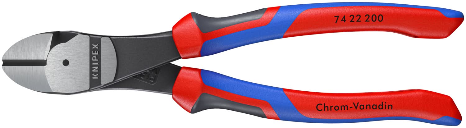 Knipex 74 22 200 High Leverage 12° Angled Diagonal Cutters