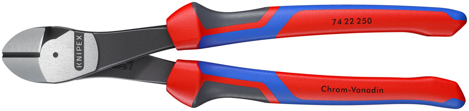 Knipex 74 22 250 High Leverage 12°Angled Diagonal Cutters