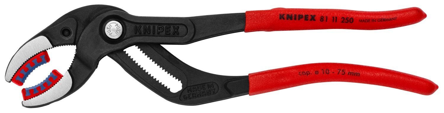 Knipex 81 11 250 Pipe Gripping Pliers with Replaceable Plastic Jaws