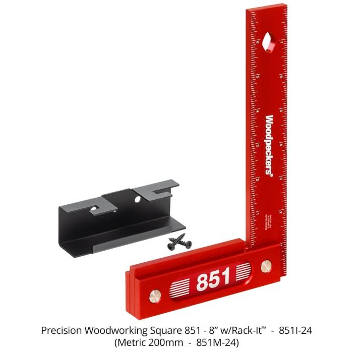 Woodpeckers 851I-24 851 Precision Woodworking Square, 8 in. w/ Rack-It