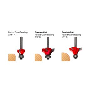Freud 89-100 3 Piece Round Over/Beading Router Bit Sets (1/4-Inch Shank)