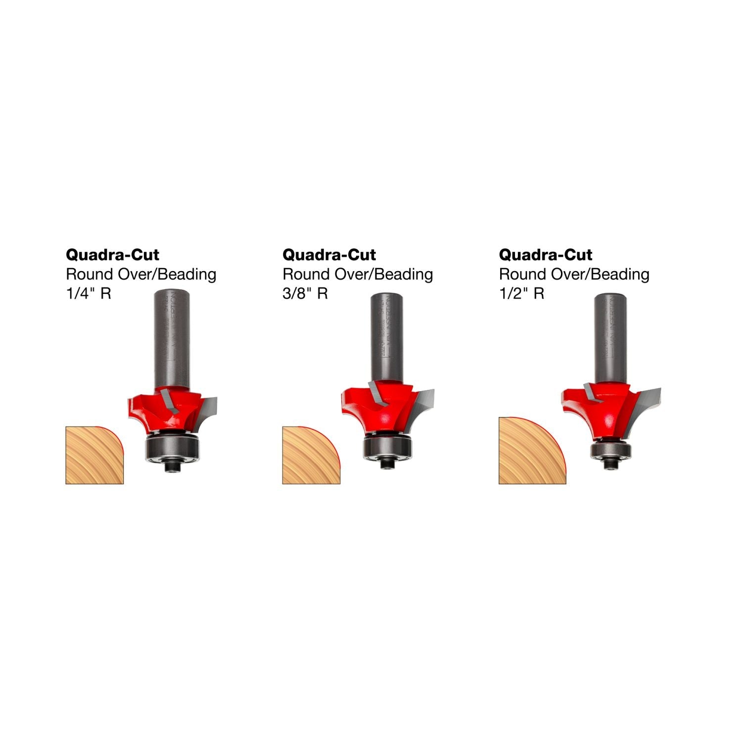Freud 89-150 3 Piece Round Over/Beading Router Bit Sets (1/2-Inch Shank)