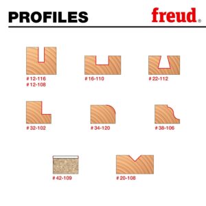 Freud 91-108 9 Piece Basic Router Bit Set (1/2-Inch Shank)