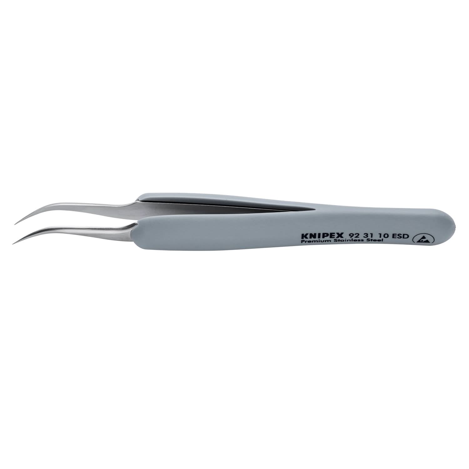 Knipex 92 31 10 ESD Premium Stainless Steel Precision Tweezers-45°Angled-Needle-Point Tips-ESD