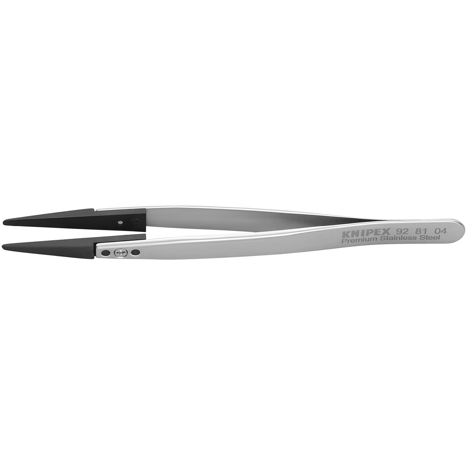 Knipex 92 81 04 Premium Stainless Steel Gripping Tweezers-Replaceable Tips
