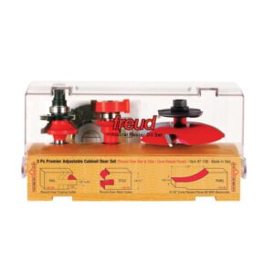 Freud 97-158 3 Piece Premier Adjustable Cabinet Router Bit Set