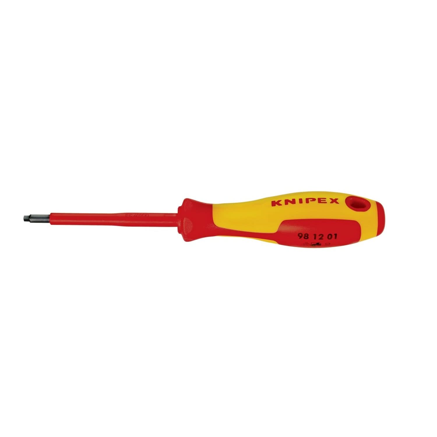 Knipex 98 12 01 Square Drive Screwdriver, 3 1/8"-1000V Insulated, R1