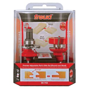 Freud 99-763 1-11/16-Inch Premier Adjustable Rail & Stile Router Bit - Round Over Bead