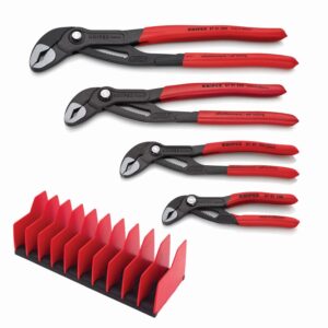 Knipex 9K 00 80 138 US 4 Pc Cobra Pliers Set with 10 Pc Tool Holder