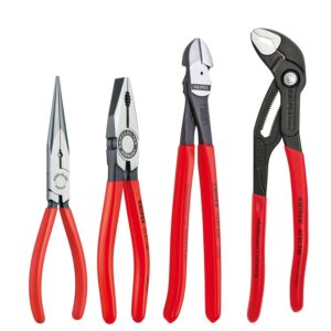 Knipex 9K 00 80 94 US 4-Piece Special Pliers Set With Cobra Water Pump Pliers, Diagonal Cutter, Combination Pliers, and Long Nose Pliers