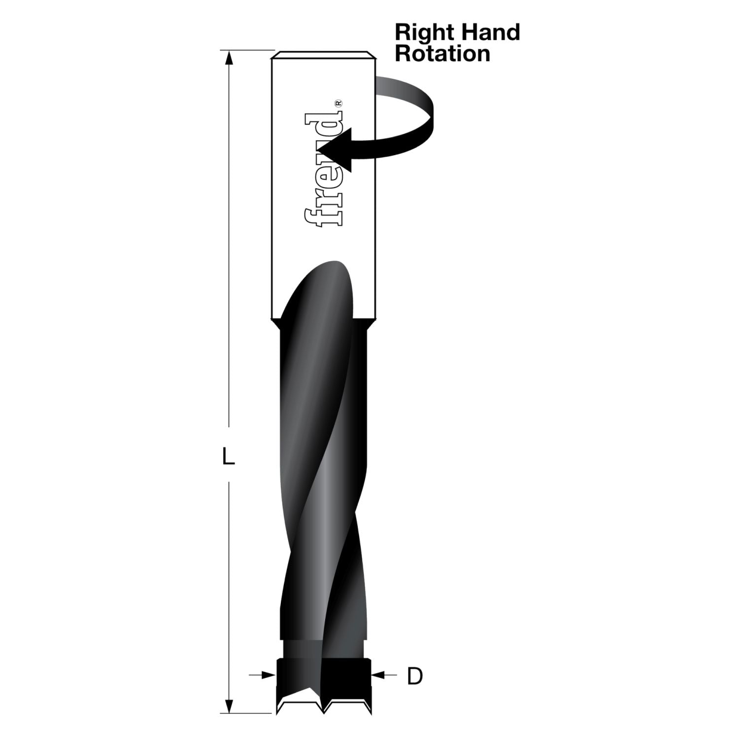 Freud BP80070R 8 mm (Dia.) Brad Point Router Bit with Right Hand Rotation 70mm overall length