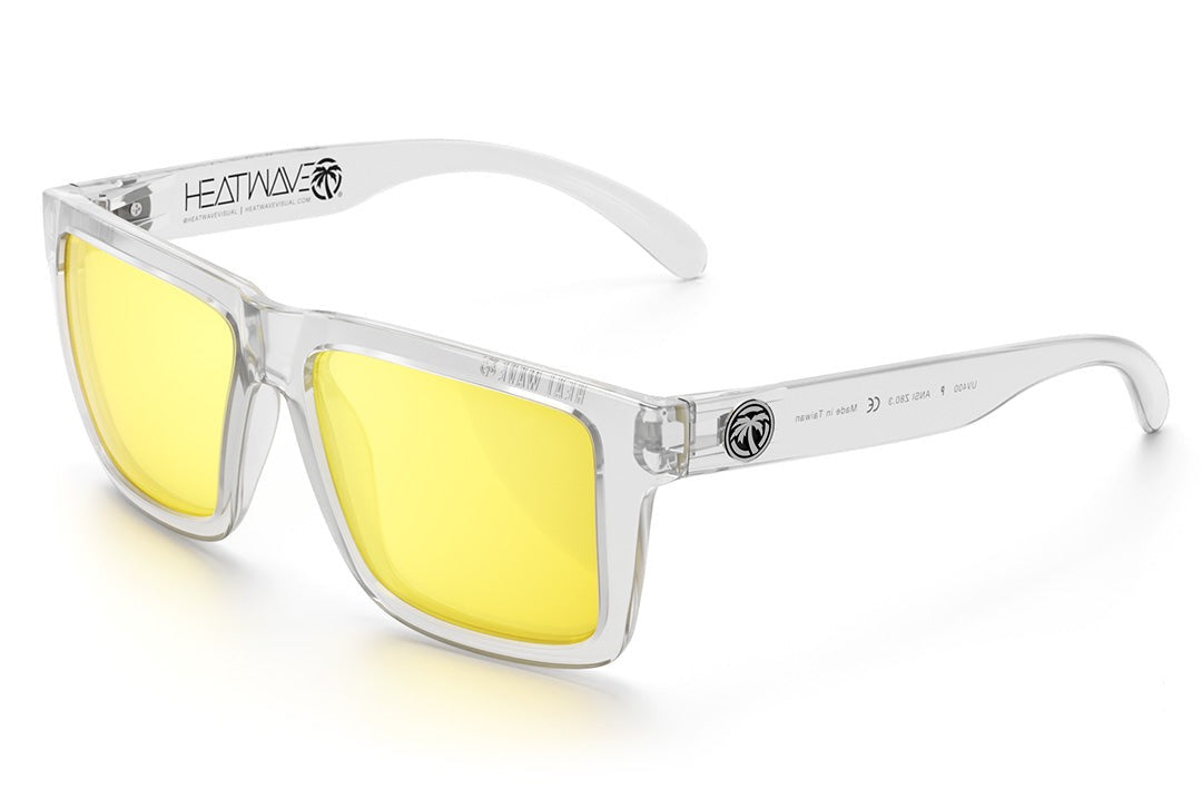 Heat Wave XL VISE Z87 Vapor Clear Frame Hi-Vis Yellow Lens Sunglasses