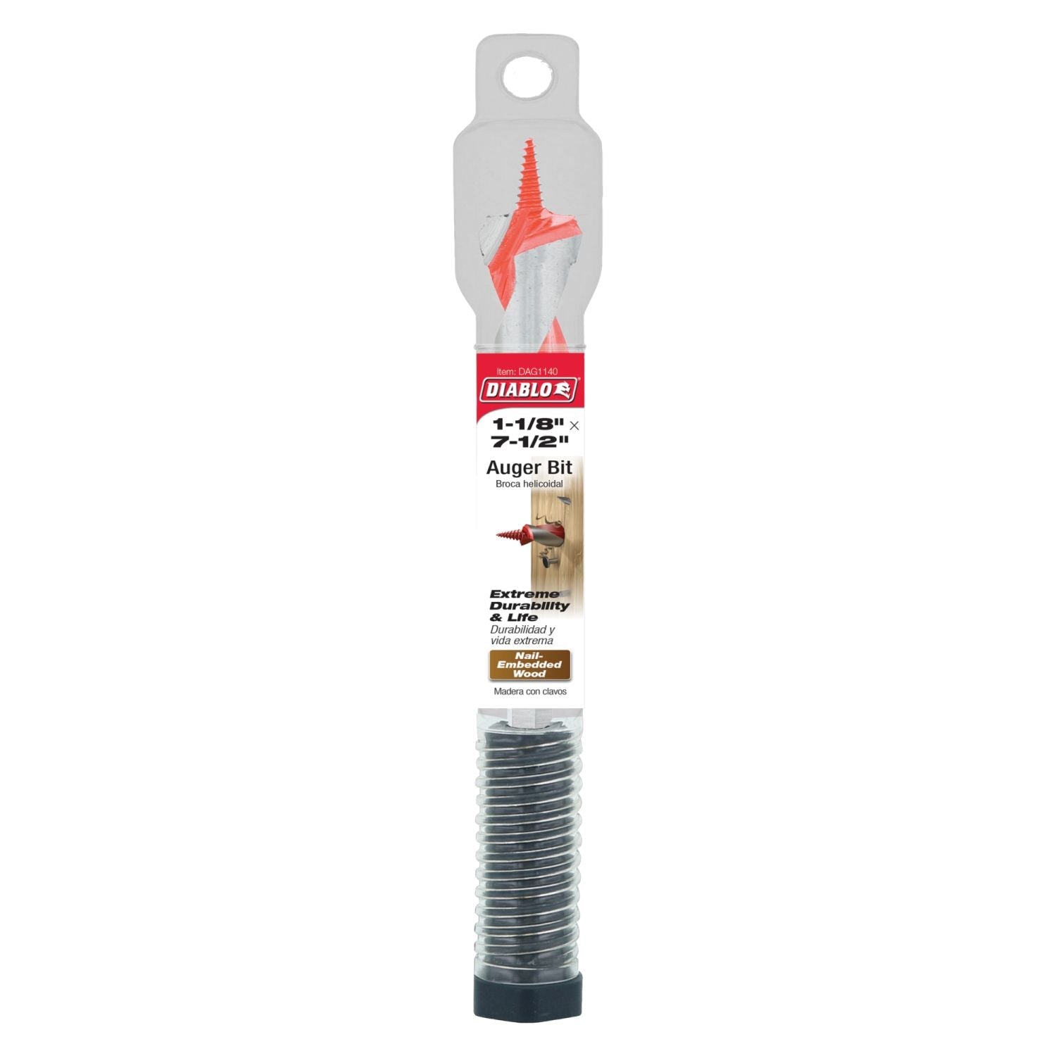 Diablo DAG1140 1-1/8 Inch x 7-1/2 Inch Auger Bit