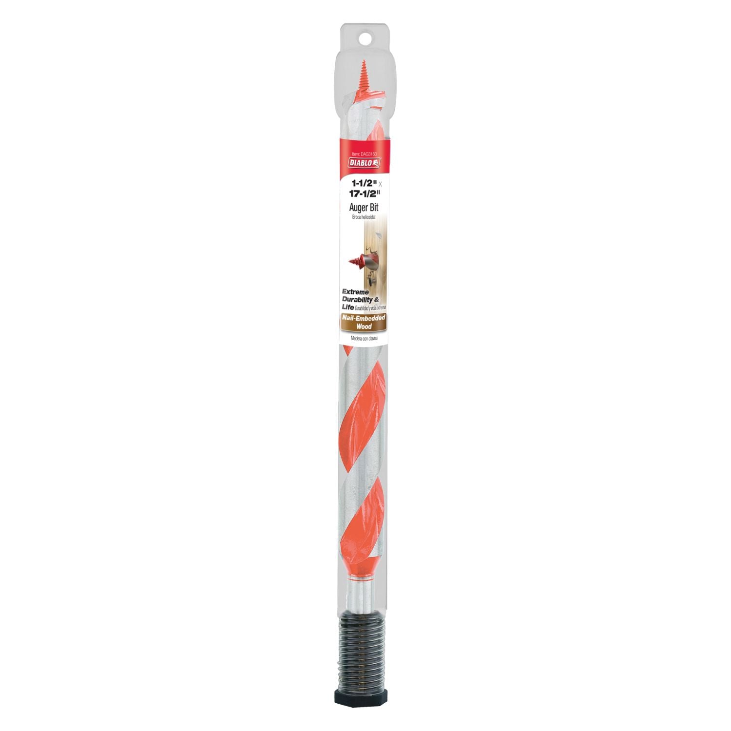 Diablo DAG3160 1-1/2 Inch x 17-1/2 Inch Auger Bit