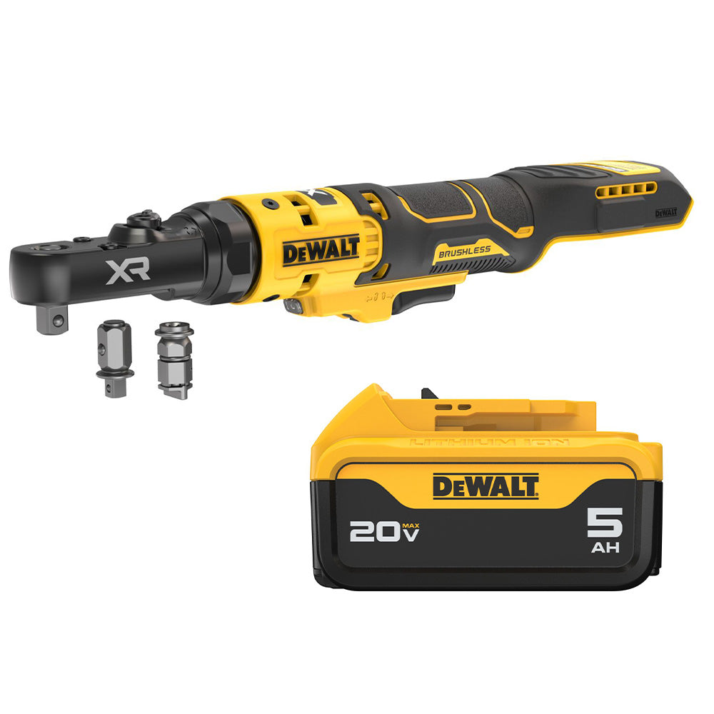DeWALT DCF520B 20V MAX XR Brushless 1/4-in. & 3/8-in. Sealed Head Ratchet w/ 5.0Ah Battery