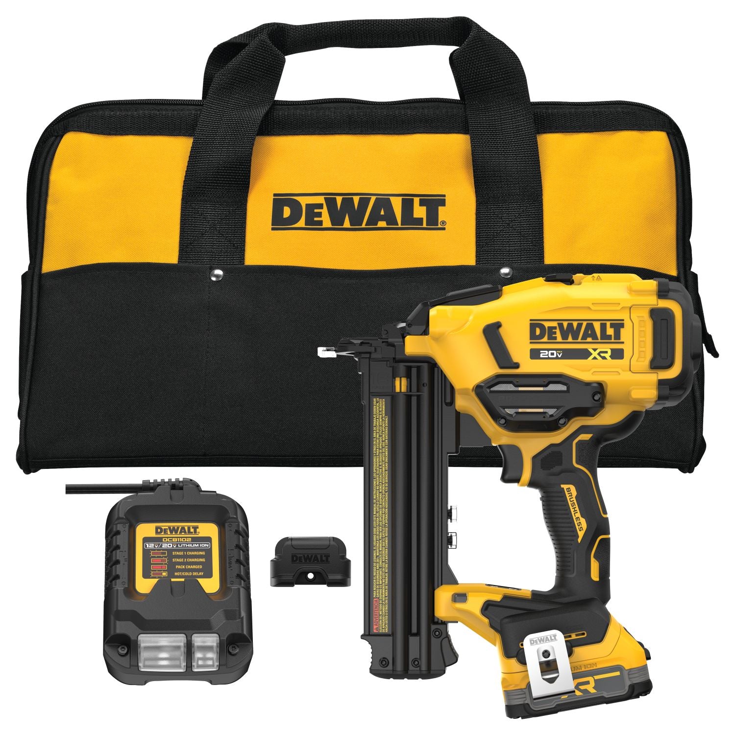 DeWALT DCN210E1 20V MAX XR 18Ga Brad Nailer Powerstack 1.7Ah Kit
