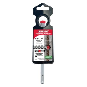 Diablo DMAPL4210 5/8 Inch x 4 Inch x 6 Inch Rebar Demon SDS-Plus 4-Cutter Full Carbide Head Hammer Drill Bit