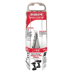 Diablo DSD0750S09 3/8 Inch - 3/4 Inch Impact Step Drill Bit with 9 Steps