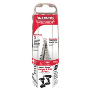 Diablo DSD0875S12 3/8 Inch - 7/8 Inch Impact Step Drill Bit with 12 Steps