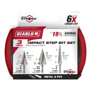 Diablo DSDS003 Impact Strong Step Drill Bit Set , 3-Piece