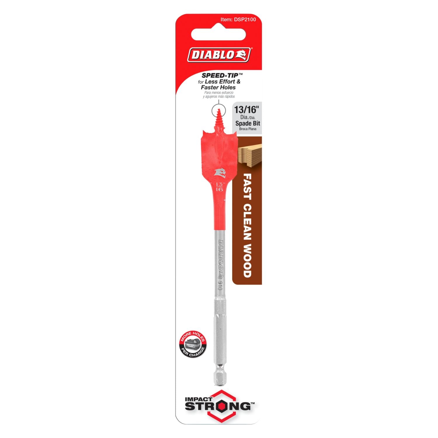 Diablo DSP2100 13/16 Inch x 6 Inch SPEEDemon Spade Bit